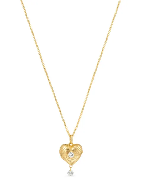 Persée 9CT yellow gold diamond heart-pendant necklace Gold N12026YG