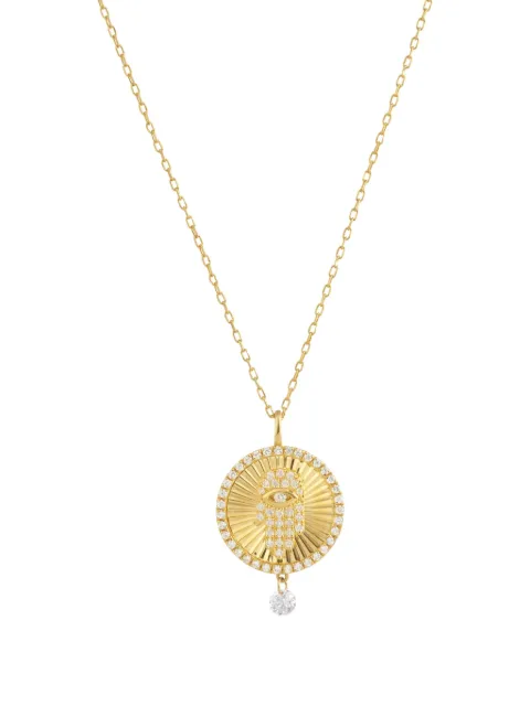 Persée 18CT yellow gold diamond main de Fatma necklace Gold N98742YG