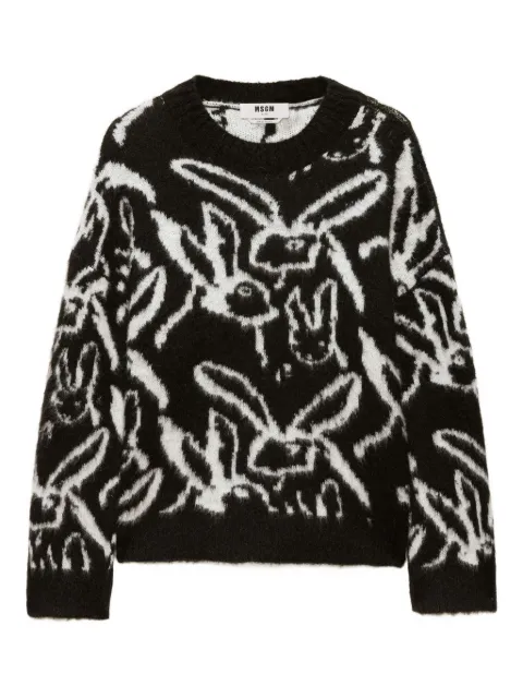 MSGM rabbit-print sweatshirt Black 3941MDM223257755