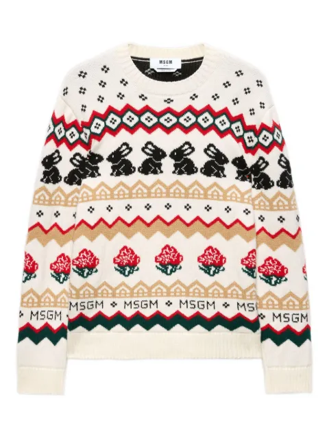 MSGM wool blend sweatshirt Neutrals 3941MDM224257750