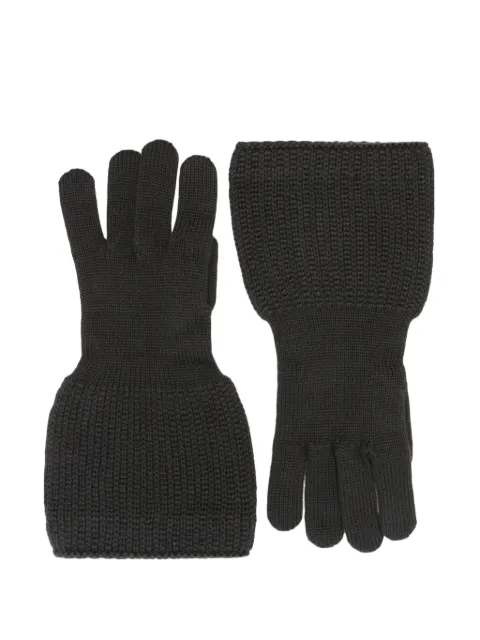 Yohji Yamamoto ribbed knit gloves Grey HLW04160