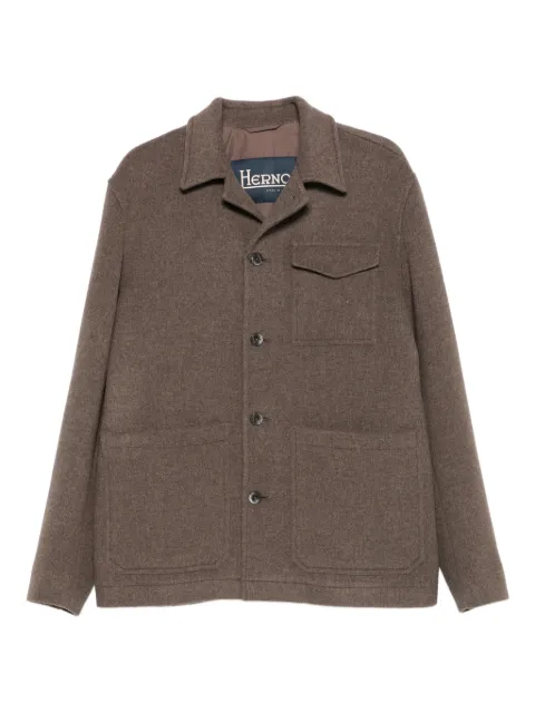 Herno button-fastening patch-pocket jacket Brown FI000138U33475R