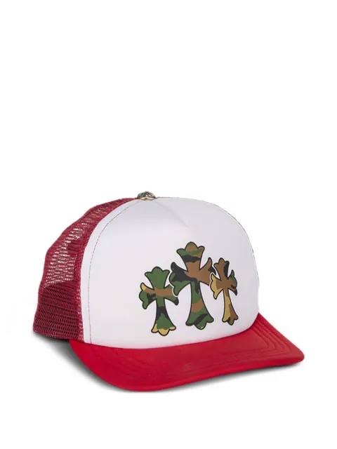 Chrome Hearts Triple Cross trucker hat White CHRM0054