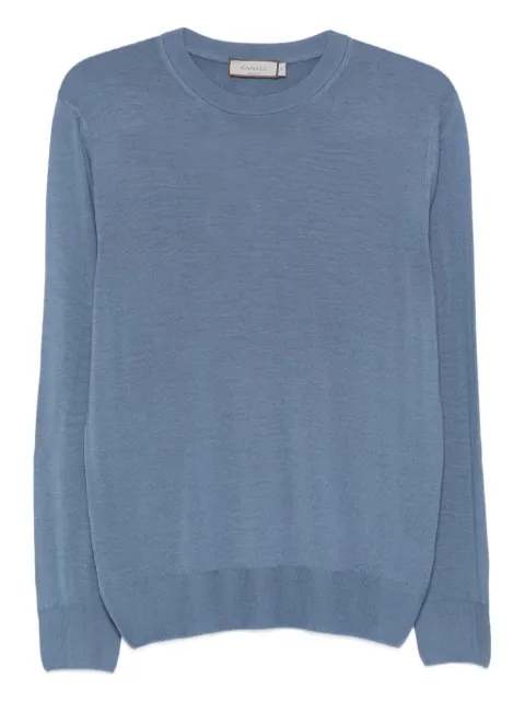 Canali round-neck wool T-shirt Blue C0012MK01149
