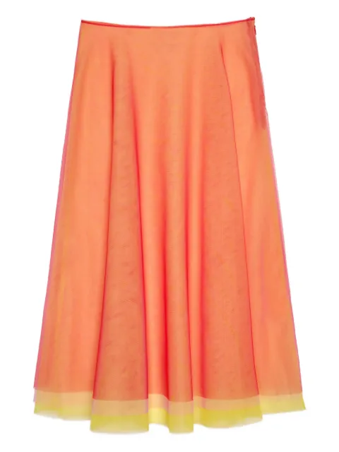 MSGM layered tulle midi skirt Orange 3942MDD13257811