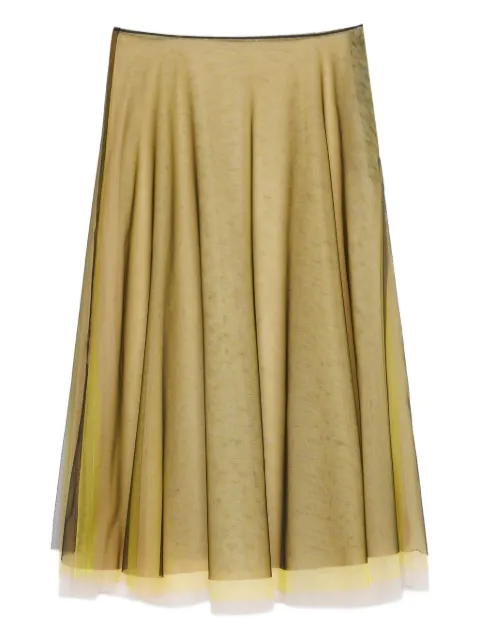MSGM layered tulle midi skirt Yellow 3942MDD13257811