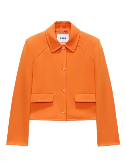 MSGM cropped fitted jacket Orange 3941MDG16257608