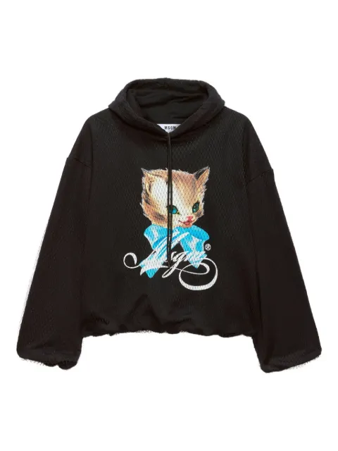 MSGM Cute Kitty hoodie Black 3941MDM74257799