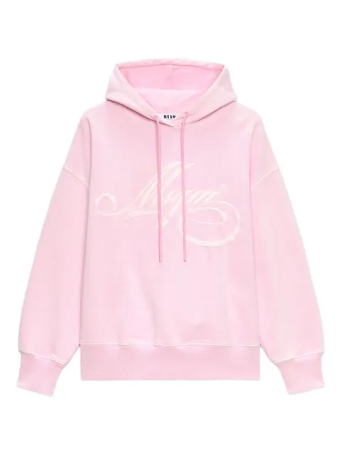 MSGM logo-embroidered hoodie Pink 3941MDM101SE257586