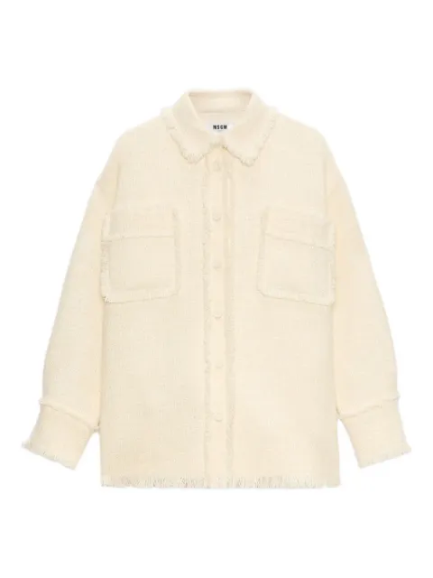 MSGM frayed-edge shirt Neutrals 3941MDE22257621