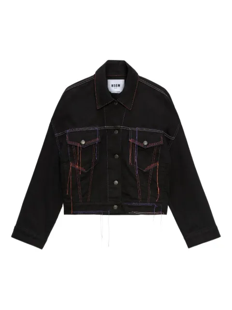 MSGM topstitching denim jacket Black 3941MDH232257761