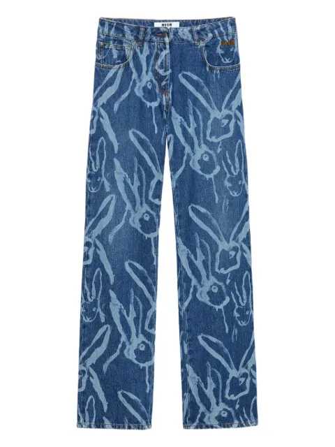 MSGM rabbit-print trousers Blue 3941MDP238LA257757