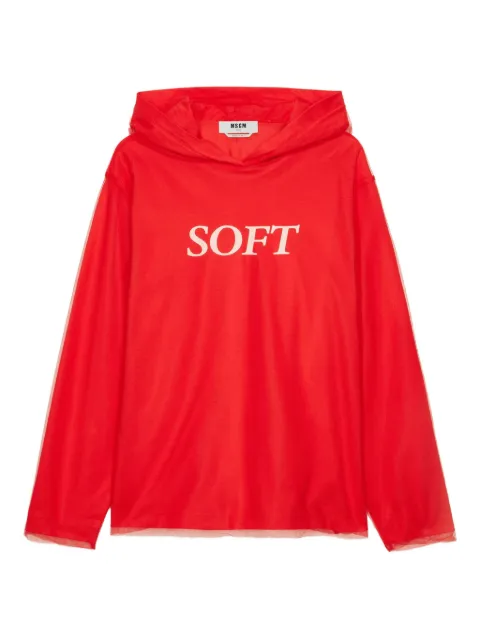 MSGM long-sleeve hoodie Red 3942MDM79D257798