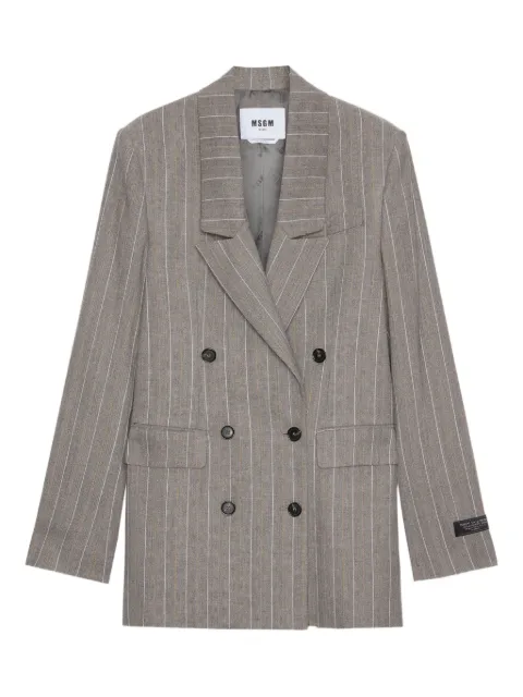 MSGM pinstripe double-breasted jacket Grey 3942MDG03Y257805