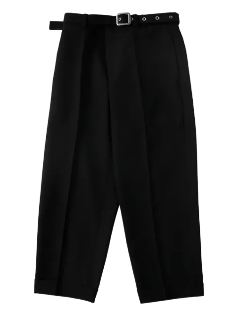 Jil Sander belted wool canvas trousers Black J22KA0230J41557001