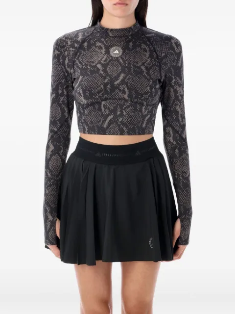 adidas by Stella McCartney snake-print long-sleeve top Brown JW4567