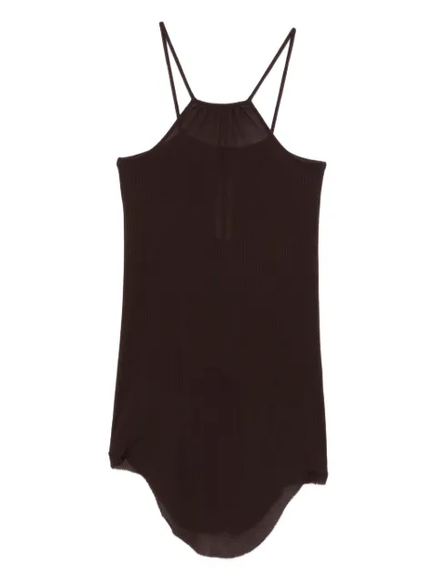 Rick Owens Skorpio ribbed-knit spaghetti-strap top Brown RP01E7104RC