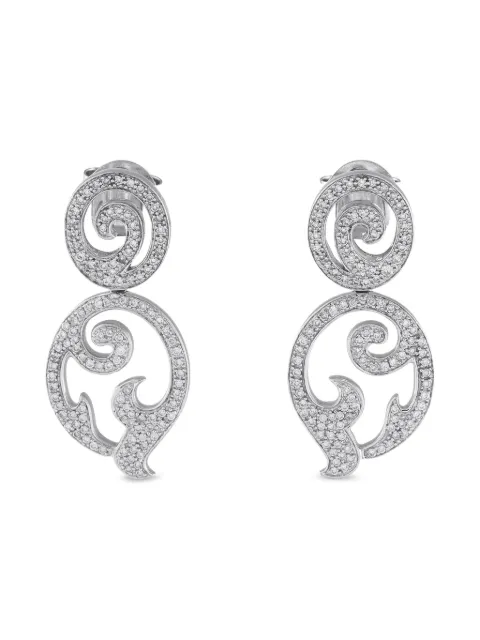 TOUS 18K white gold Swirl diamond earrings Silver TO03061025
