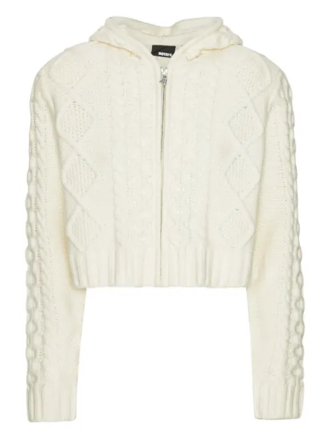 ROTATE BIRGER CHRISTENSEN cable-knit hooded cardigan White 114302857