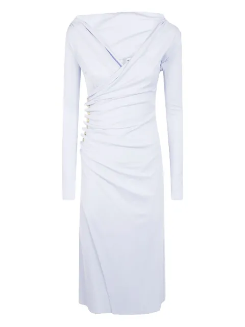 Elisabetta Franchi draped button-detail dress White AB82257E2