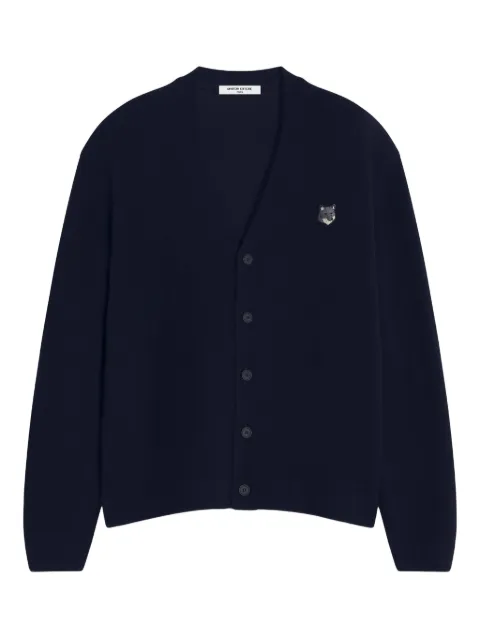 Maison Kitsuné Fox Head-embroidered cardigan Blue PM00502KT10060