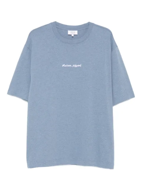Maison Kitsuné embroidered-logo cotton T-shirt Blue OM00122KJ0119