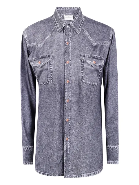 Pierre-Louis Mascia acid-wash double-pocket shirt Grey ALOES12657