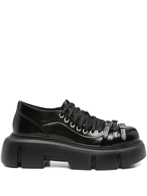 Simone Rocha buckle-strap platform boots Black PT40740POLISHEDLEATHERBLACK
