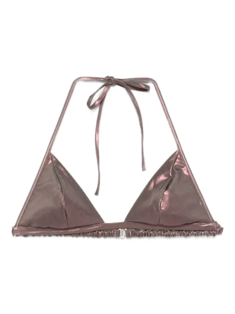 Rick Owens metallic-effect halter bikini top Pink RP01E7093NSM