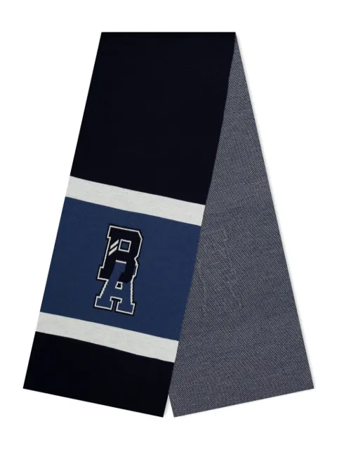BOSS varsity-stripe wool scarf Blue D72555