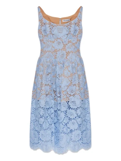Self-Portrait floral-lace midi dress Blue AW25088MABL