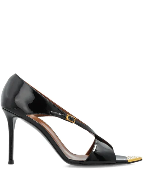 Giuseppe Zanotti 90mm Intrigo patent-leather cross-strap heeled sandals Black I500023001
