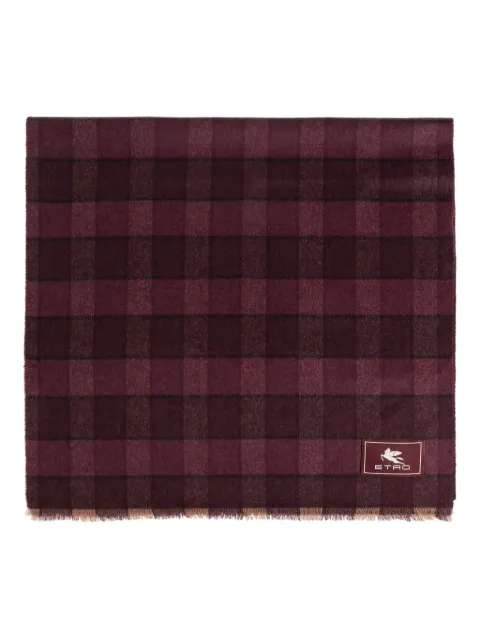 ETRO checked wool scarf Red MATA006099TQB78