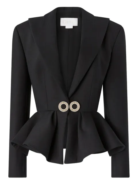 Genny crystal-embellished peplum jacket Black 79AJQ574N0690
