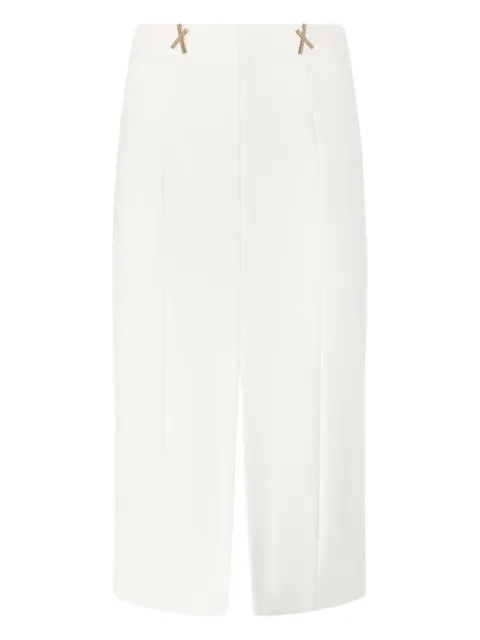 Genny embellished front-split midi skirt White 79AAE324N0356