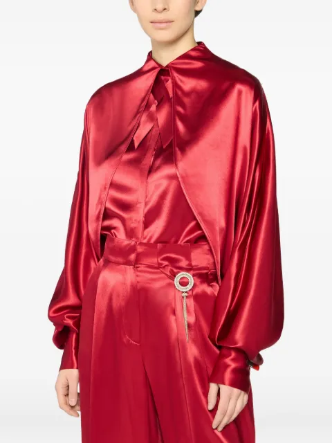 Genny tie-neck satin blouse Red 79AJL662N0695