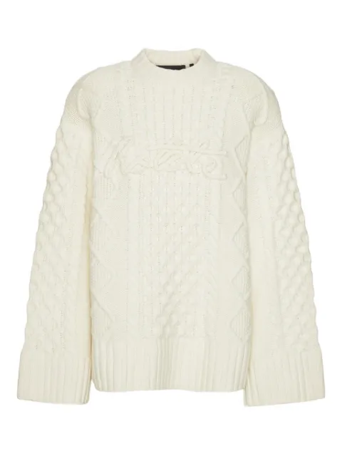 ROTATE BIRGER CHRISTENSEN cable-knit crew-neck sweater White 114301857
