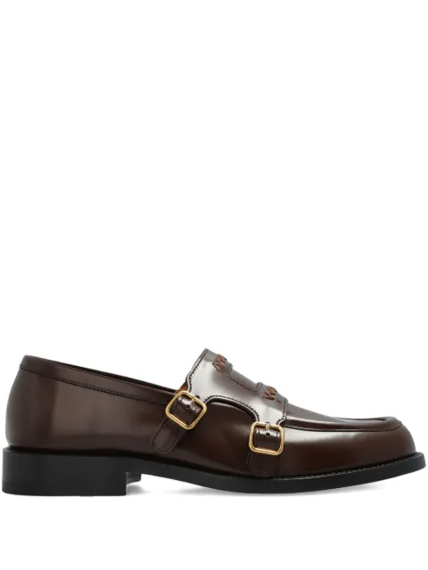 Marni embroidered-logo shoes Brown MOMS006002PS679