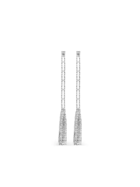 DSQUARED2 baguette-cut crystal-fringe earrings Grey ERW025459400001