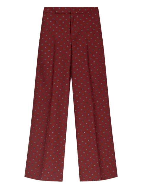 ETRO jacquard-pattern flared trousers Red WREA005199TJB35