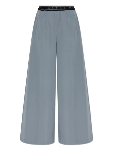 Marni logo-band trousers Grey PAMA0604A0UTWA32