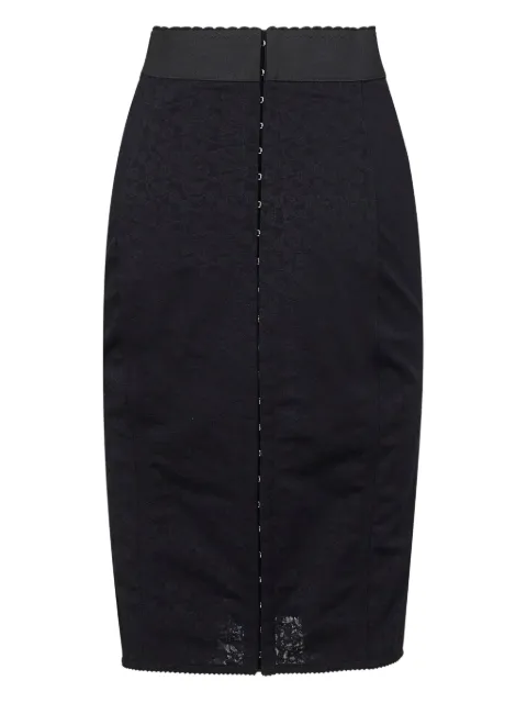 Dolce & Gabbana lace-insert pencil midi skirt Black F4C4BTGDC2C