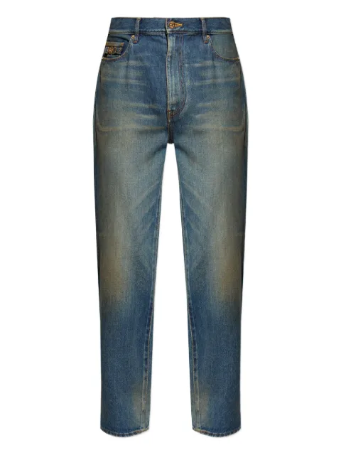 Versace logo-plaque cotton jeans Blue 10205761A15407