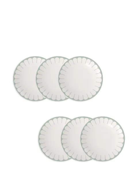 Villeroy & Boch scalloped-edge plate set Green 1045502621X6
