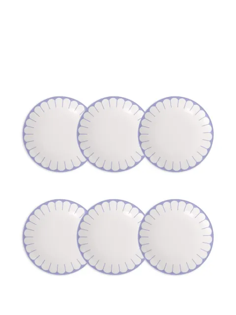 Villeroy & Boch scalloped-edge plate set Blue 1045512651X6