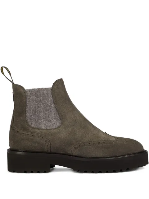 Doucal's suede brogue chelsea boots Brown DD8851PHILUF252TM39