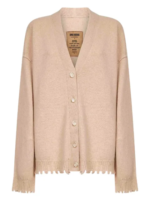 Uma Wang frayed-edge ribbed cardigan Neutrals UK7156UW200