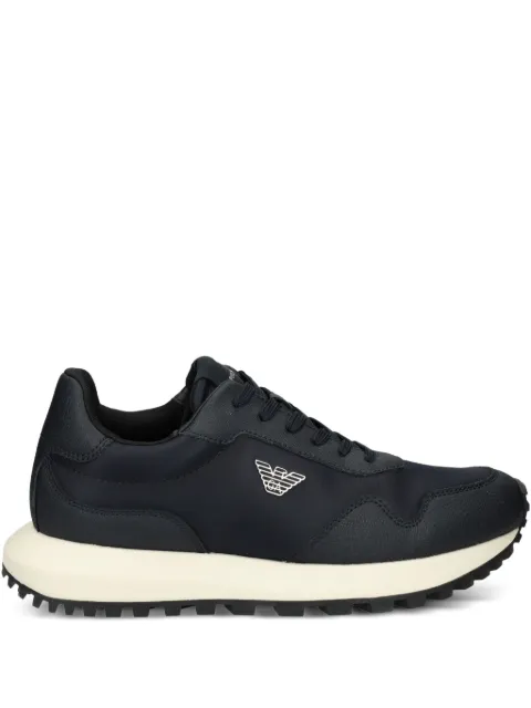 Emporio Armani logo-appliqué panelled sneakers Blue EM003738AF19532