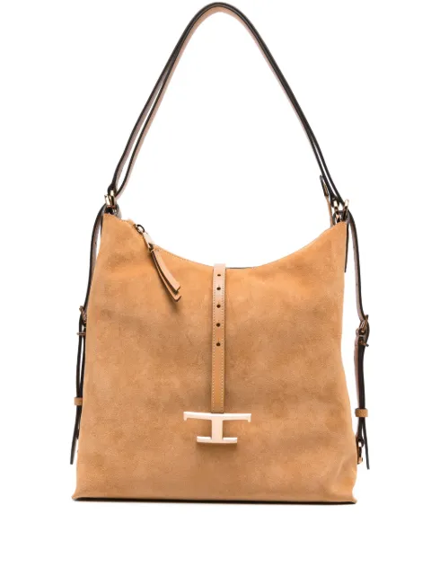 Tod's Timeless suede T-buckle shoulder bag Brown XBWTSEW0200P3A
