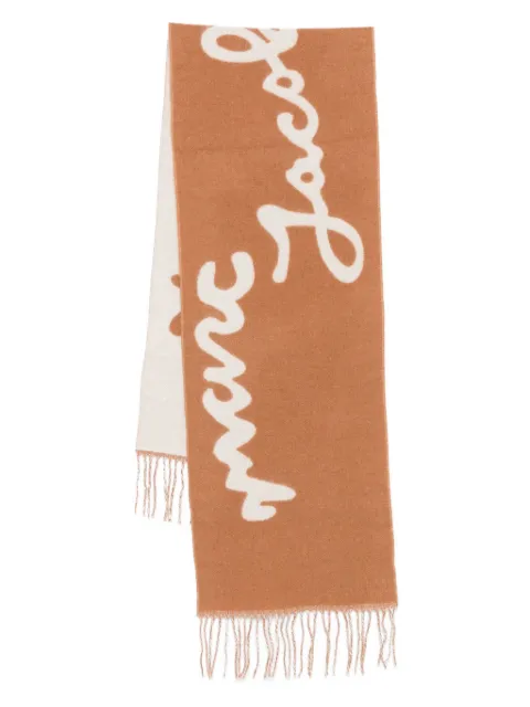 Marc Jacobs logo-lettering wool scarf Neutrals 2F5RRA001W19860